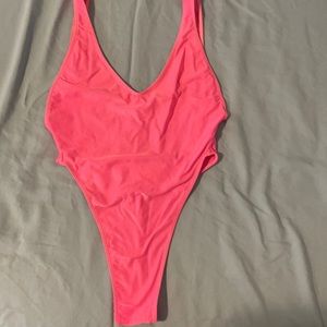 One piece thong high cut bathing suit